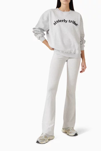 سويت شيرت مطرز بشعار الماركة قطن