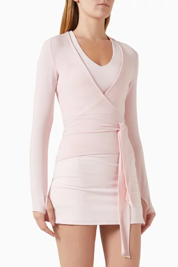 بلوزة سوفت باليه بتصميم ملفوف لنزينغ مودال