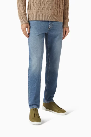 سنيكرز بحياكة ثلاثية جلد سيكندسكين