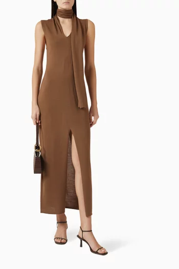 Scarf Dress in Merino-silk