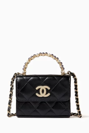 Mini Flap Top-handle Bag in Leather