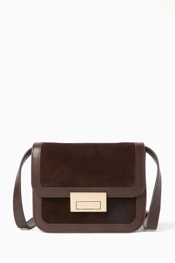 Small Desi Crossbody Bag in Suede Leather
