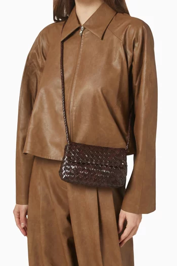 Mini Vinnie Crossbody Bag in Woven Leather