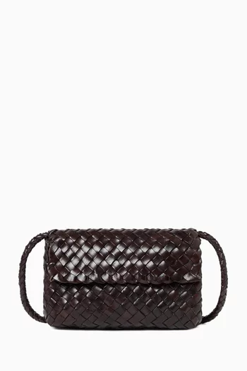 Mini Vinnie Crossbody Bag in Woven Leather