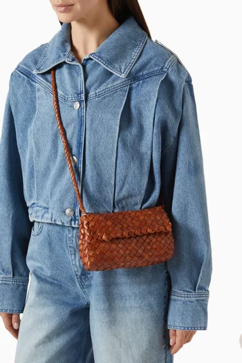Mini Vinnie Crossbody Bag in Woven Leather