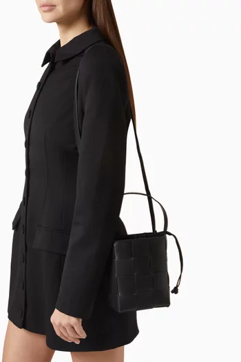 Small Laith Bucket Bag in Woven Leather