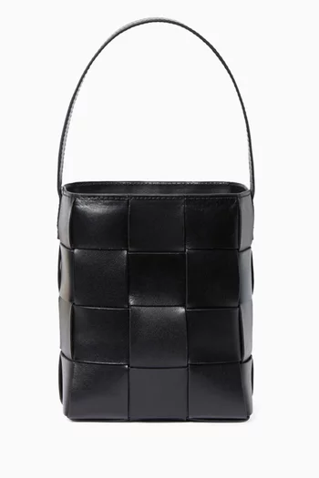Small Laith Bucket Bag in Woven Leather