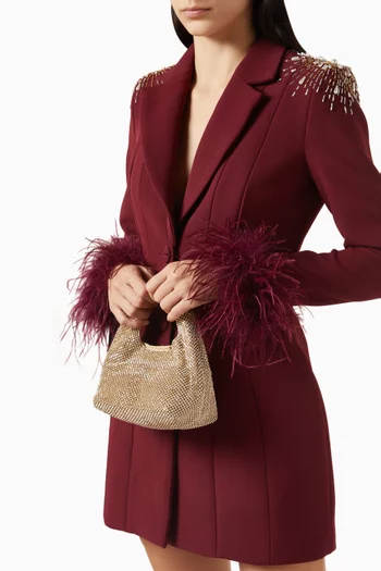 Mini Kenzie  Bucket Clutch in Diamante