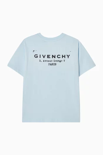 تي شيرت بطبعة شعار الماركة قطن