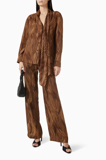 Grass Waves Scarf Shirt in Silk