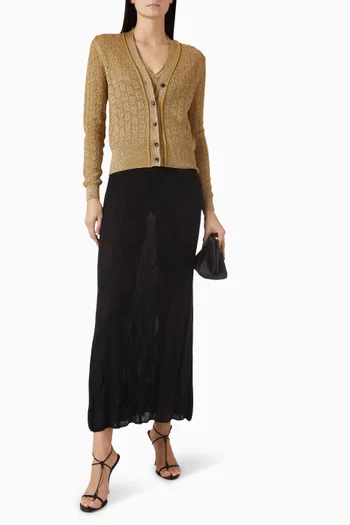 Flower Stitch Cardigan in Lurex