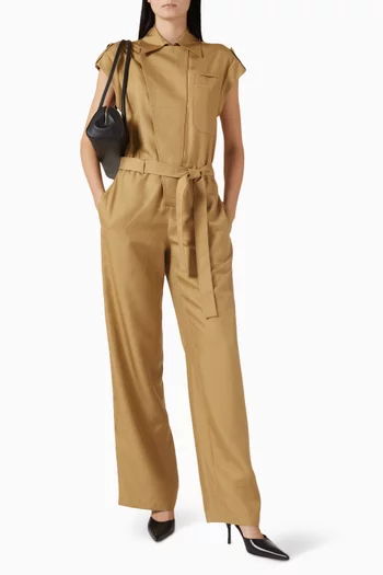 Belted Jumpsuit in Silk