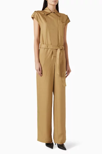 Belted Jumpsuit in Silk