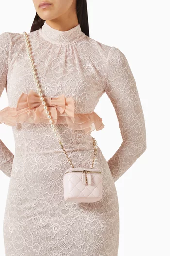 Pearl-chain Vanity Bag in Leather