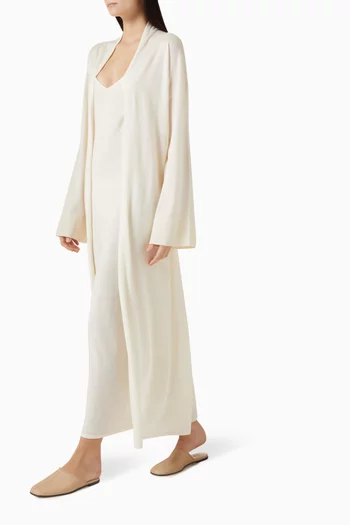 Longline Belted Cardigan in Merino-silk