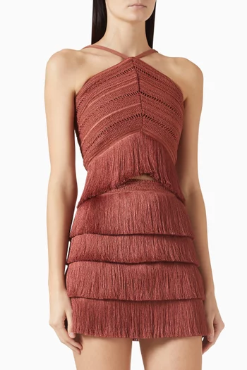 x Camila Coelho Amber Fringe Top