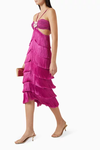 Lya Fringe Midi Dress