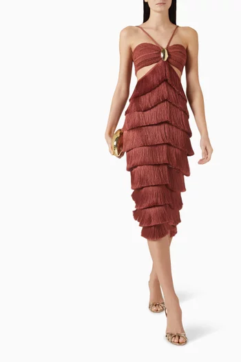 x Camila Coelho Amber Fringe Midi Dress