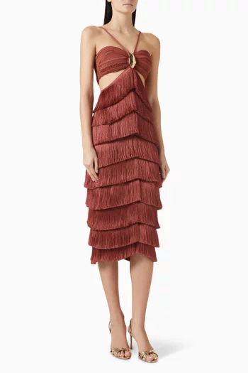 x Camila Coelho Amber Fringe Midi Dress