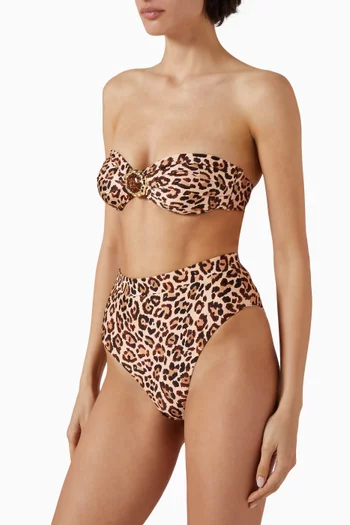 قطعة بيكيني سفلية بانثيرا بخصر مرتفع