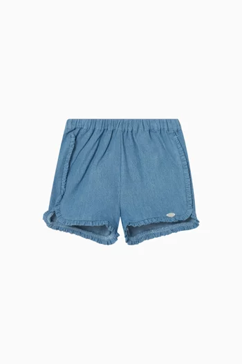 Ruffle Shorts in Denim