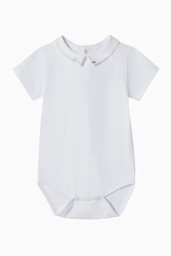Collared Bodysuit in Cotton
