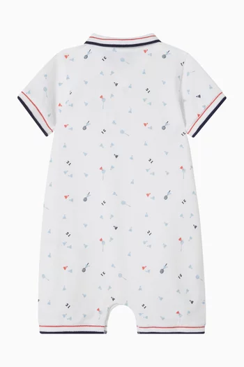 All-over Print Romper in Cotton-pique