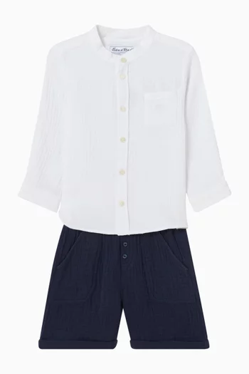Hem Shorts in Cotton