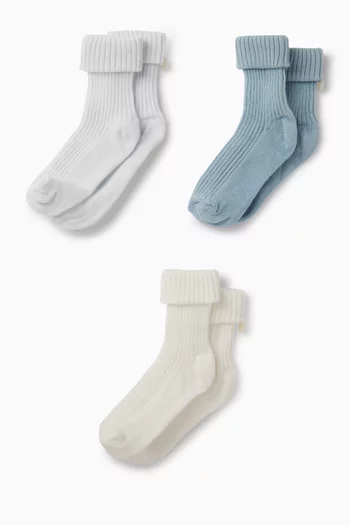 Socks, Set of 3 in Cotton