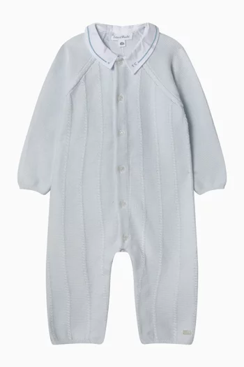 Contrasting Collar Romper