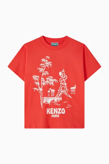 تي شيرت بطبعة قطن