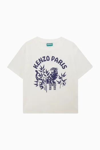 تي شيرت بطبعة نمر قطن عضوي