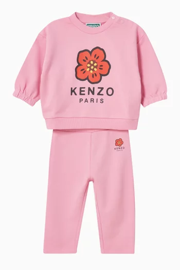 Flower Logo Tracksuit in French Terry