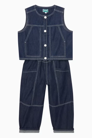 Contrast-Stitch Jeans