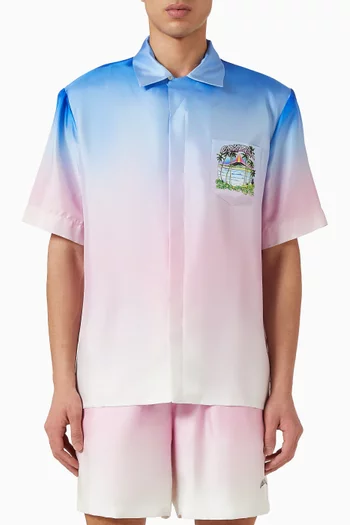 Volcano Gradient Shirt in Silk-twill