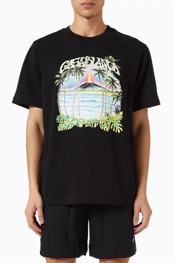 Volcano-print Classic T-shirt in Cotton-jersey
