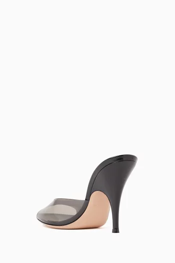 Sofia 95 Mules in Plexi & Leather