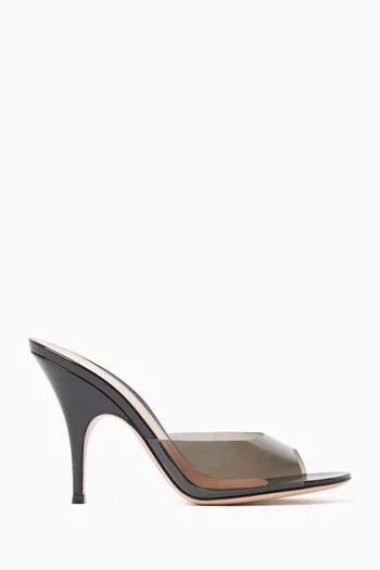 Sofia 95 Mules in Plexi & Leather