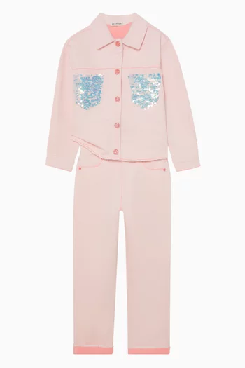 بنطال بجيب مزين بالترتر