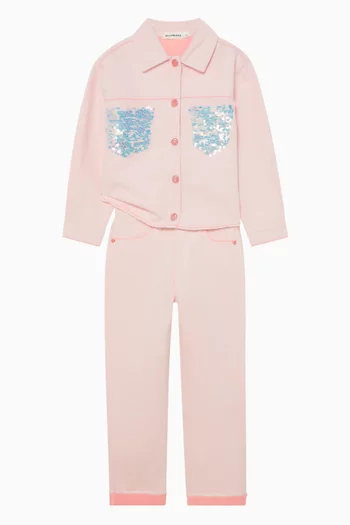 جاكيت بجيوب مزينة بالترتر