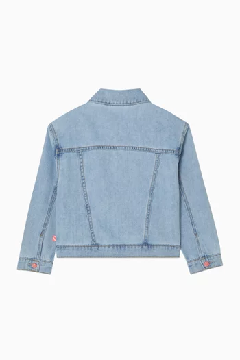 جاكيت مزين بتطريزات بأحجار الراين دينم