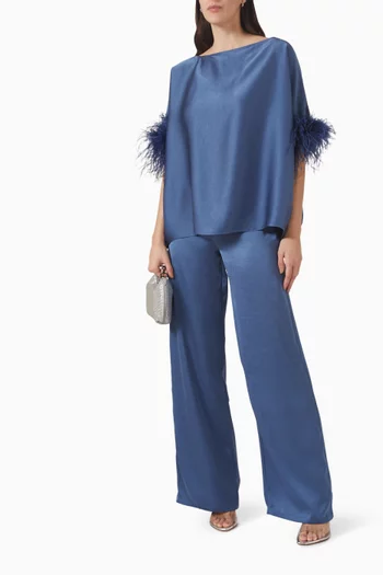 بنطال بقصة ساق مستقيمة فيسكوز