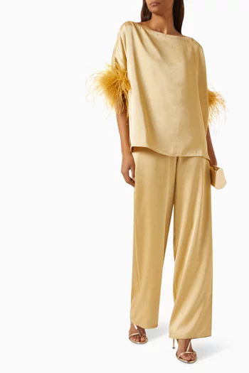 بلوزة بأساور بريش فيسكوز