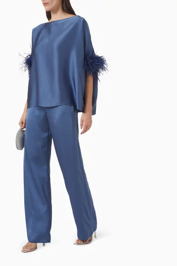 بلوزة بأساور بريش فيسكوز