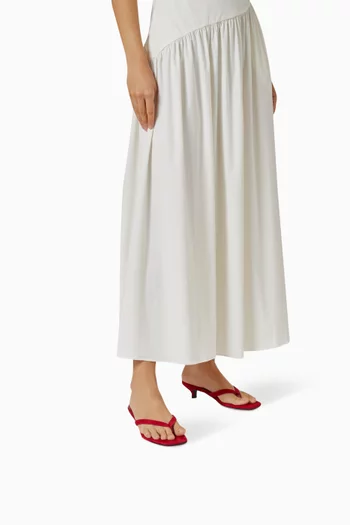 حذاء مفتوح آني بسيور رفيعة وكعب 35 مم شمواه