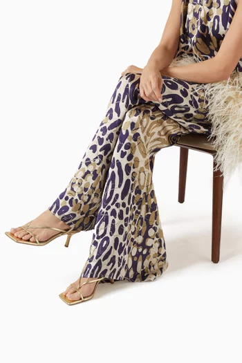 صندل آفي بكعب 65 مم جلد لامع