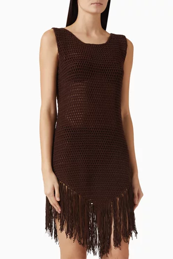 فستان كيرا قصير بتصميم كروشيه