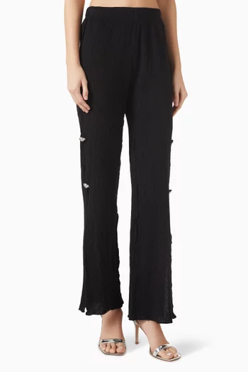 Malaika Crinkled Pants in Cotton