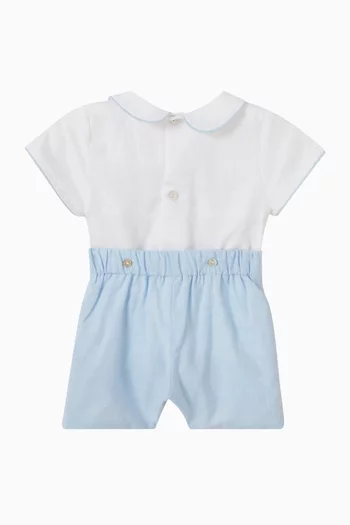 Carlina Collared Romper in Cotton
