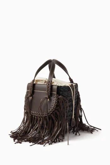 Habanera Fringes Bucket Bag in Leather